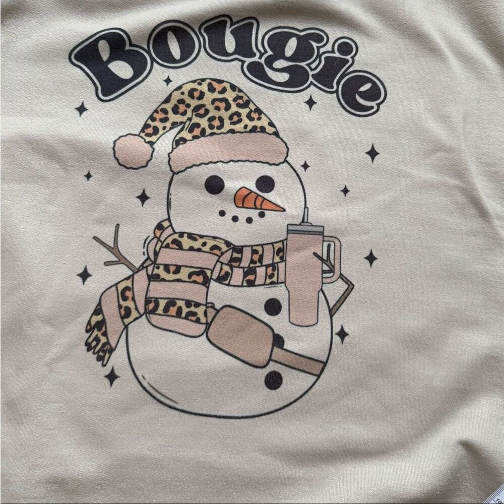 NEW Bougie Snowman Sweatshirt," a graphic crewneck designed for the winter/holid - Picture 6 of 7